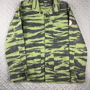 Olive Tiger Black and green striped coat